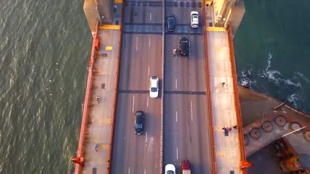 Εσωτερικη Αεροφωτογραφία Γέφυρα Γκόλντεν Γκέιτ Από Ψηλά Πάνω Από Τον — Αρχείο Βίντεο