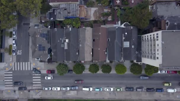 Αεροφωτογραφία Των Επτά Αδελφές Σπίτια Στο Σαν Φρανσίσκο Που Ονομάζεται — Αρχείο Βίντεο