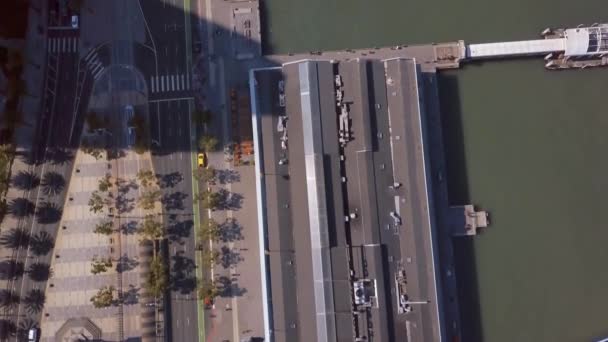 Hermosa Vista Aérea Ciudad San Francisco Con Calles Concurridas Rascacielos — Vídeos de Stock