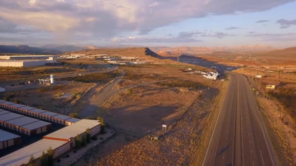 Wunderschöne Arizona Luftaufnahme Der Endlosen Unendlichen Straße Zum Grand Canyon — Stockvideo