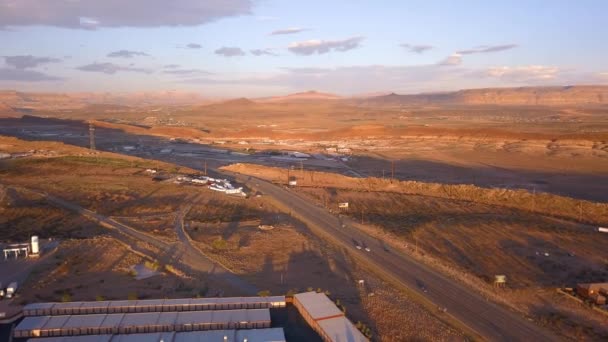 Mooie Luchtfoto Van Arizona Van Eindeloze Oneindigheid Weg Naar Grand — Stockvideo