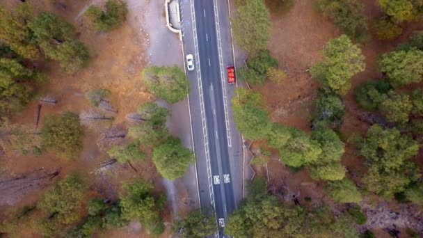 Aerial Yosemite National Park View Huge Waterfalls Half Dome Cliffs — Stock Video