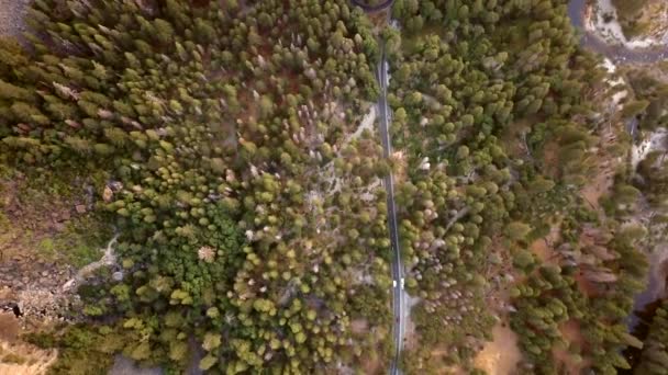 Aerial Yosemite National Park Från Ovan Med Enorma Vattenfall Half — Stockvideo