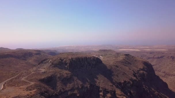 Mooie Luchtfoto Van Gran Canaria Weg Door Bergen Van Het — Stockvideo