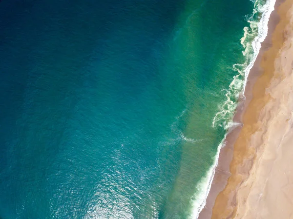 Flygfoto Över Havets Vågor Tvätt Kusten Stilla Havet — Stockfoto