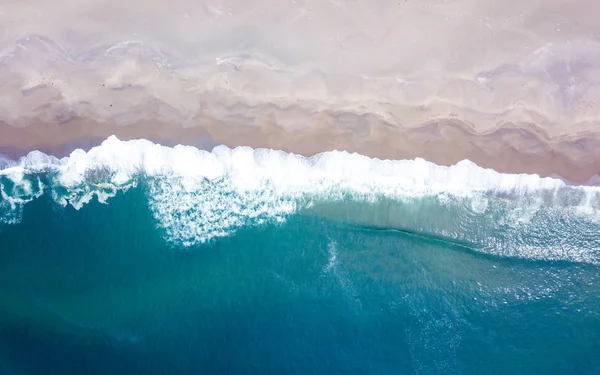 Vue Aérienne Des Vagues Océan Lavant Sur Côte Océan Pacifique — Photo