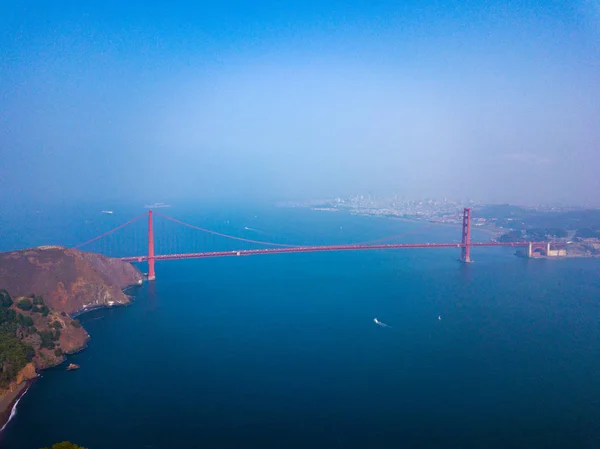 Luchtfoto Van San Francisco Golden Gate Brug Mooie Close Shots — Stockfoto