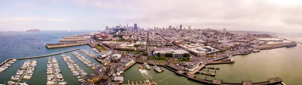 San Francisco Légifelvételek Felülről Panoráma Belváros Számos Felhőkarcoló San Francisco — Stock Fotó