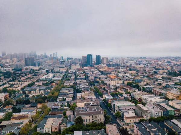 Flysikt Til San Francisco Skyet Vær – stockfoto