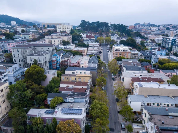 Luchtfoto Van San Francisco Stad Bij Bewolkt Weer — Stockfoto