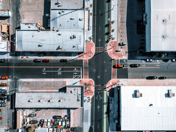 Вид Сверху Улицу Лас Вегаса Воздуха Полоса Другие Здания — стоковое фото