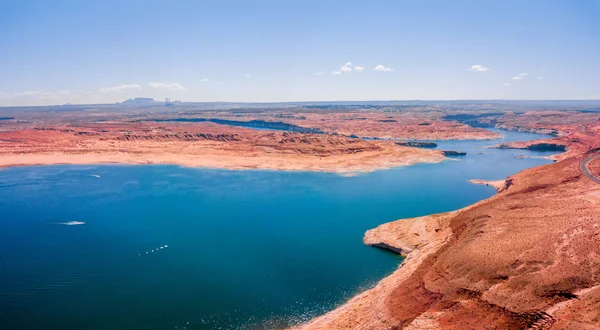 Aerial View Lake Powell Glen Canyon Dam Page Town — Stock Photo, Image
