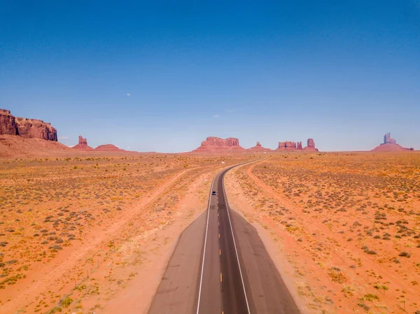 Aerial View Monument Valley National Park Amazing Monuments Endless Road — Stock Photo, Image