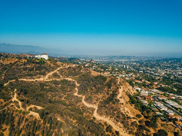 Birçok Özel Evlerde Parkları Ile Los Angeles Hollywood Bölgesinde Walk — Stok fotoğraf