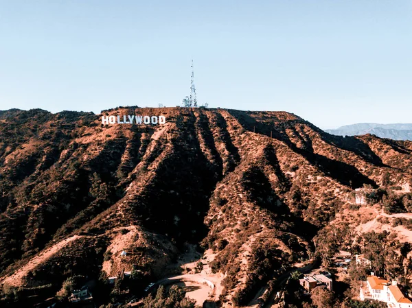 July 2018 Los Angeles California Aerial View Hollywood Sign Distance — Stock Photo, Image