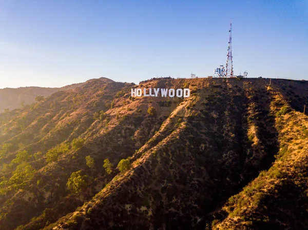 July 2018 Los Angeles California Aerial View Hollywood Sign Distance — Stock Photo, Image