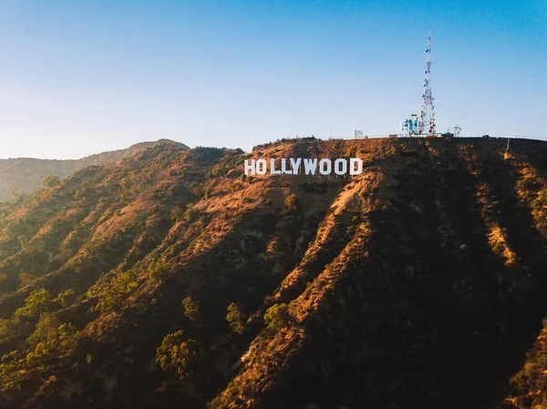 July 2018 Los Angeles California Aerial View Hollywood Sign Distance — Stock Photo, Image