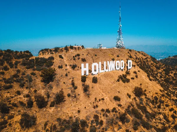 Július 2018 Los Angeles California Légi Felvétel Hollywood Jel Távolság — Stock Fotó