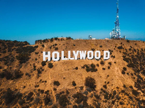 July 2018 Los Angeles California Aerial View Hollywood Sign Distance — Stock Photo, Image