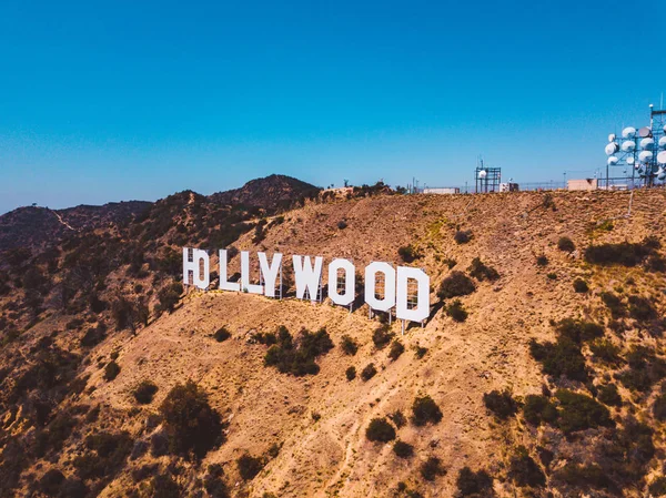 July 2018 Los Angeles California Aerial View Hollywood Sign Distance — Stock Photo, Image