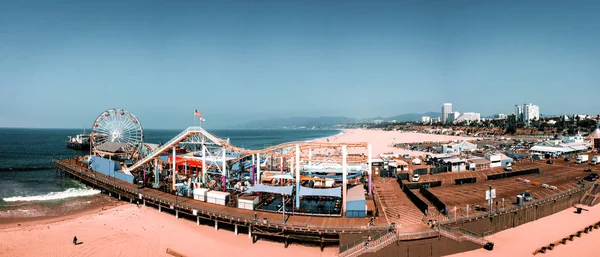 Aerial View Santa Monica Pier Venice Beach Los Angeles California — Stock Photo, Image