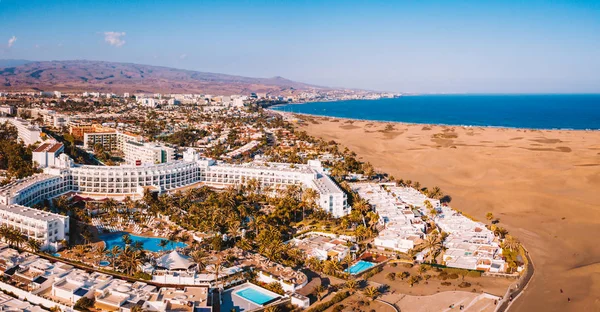 Vue Aérienne Des Dunes Maspalomas Sur Île Gran Canaria Vue — Photo