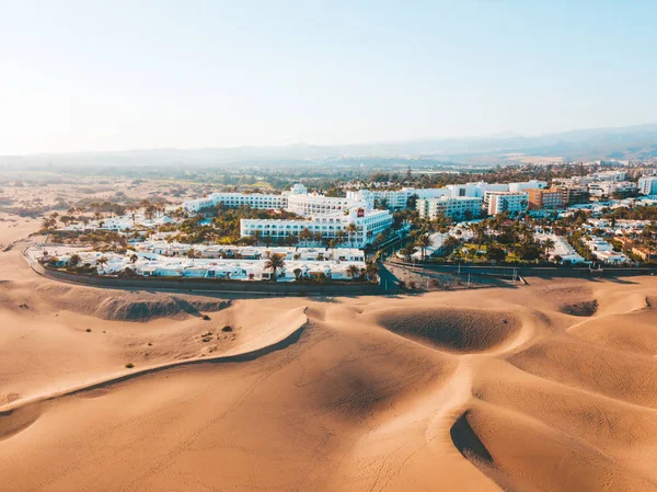 Luftaufnahme Der Dünen Von Maspalomas Auf Gran Canaria Panoramablick — Stockfoto