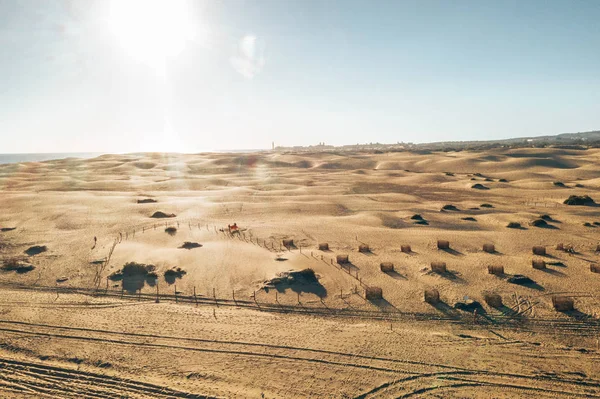 Vista Aérea Las Dunas Maspalomas Isla Gran Canaria Cerca Del — Foto de Stock