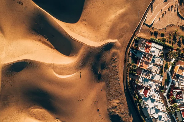 Воздушный Вид Дюны Маспаломас Острове Гран Канария Недалеко Знаменитого Отеля — стоковое фото