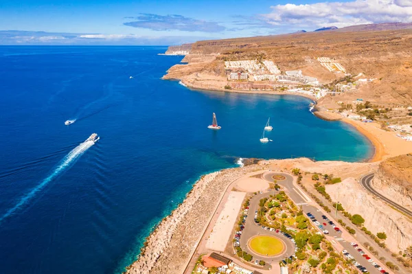 Luftaufnahme Der Insel Gran Canaria Der Nähe Des Strandes Amadores — Stockfoto