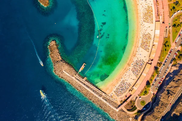 Luchtfoto Van Het Amadores Strand Het Eiland Gran Canaria Spanje — Stockfoto