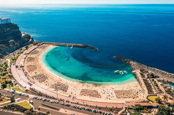 Vue Aérienne Plage Amadores Sur Île Gran Canaria Espagne Belle — Photo