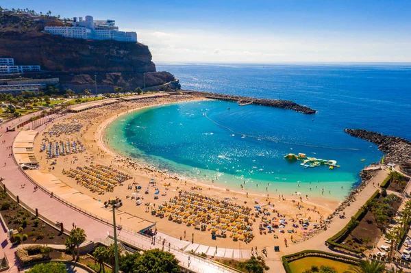 Luftaufnahme Des Amadores Strandes Auf Der Insel Gran Canaria Spanien — Stockfoto