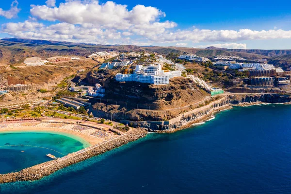 スペインでアマドレス ビーチ近くのグラン カナリア島の航空写真 — ストック写真