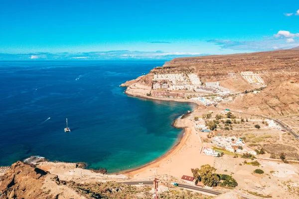 Vista Aérea Ilha Gran Canaria Perto Praia Amadores Espanha — Fotografia de Stock