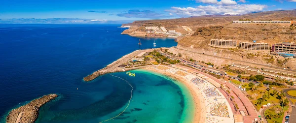 スペインのグラン カナリア島にアマドレス ビーチの眺め 島で最も美しいビーチ — ストック写真