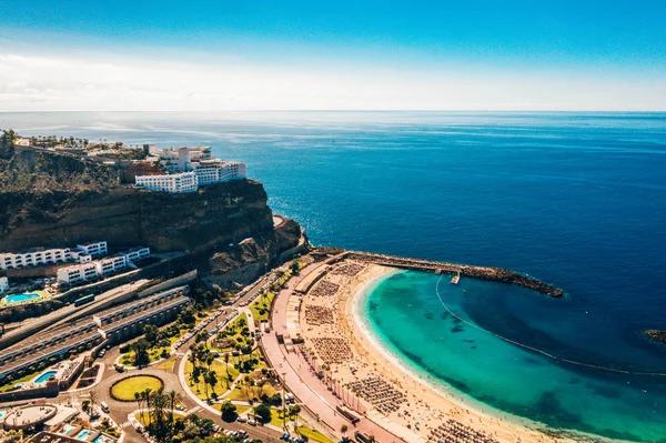 Vue Aérienne Plage Amadores Sur Île Gran Canaria Espagne Belle — Photo