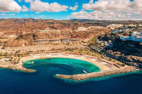 Vista Aérea Playa Amadores Isla Gran Canaria España Playa Más —  Fotos de Stock