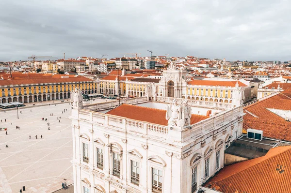 Lisbon Portugal 2018 Aerial View Famous Praca Comercio Commerce Square — Stock Photo, Image