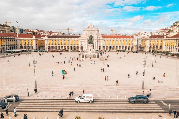 Лісабон Португалія 2018 Вид Відомих Прасіт Comercio Площа Комерції Один — стокове фото