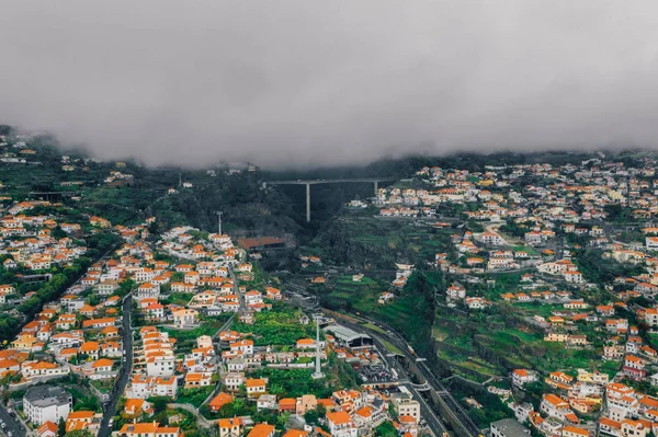 Vue Aérienne Vieille Ville Funchal Capitale Île Madère Par Temps — Photo