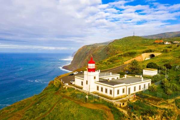 Farol Ponta Pargo Ilha Madeira Ponta Pargo Világítótorony Madeira Portugália — Stock Fotó