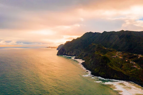 Beautiful Aerial Landscape View North Coast Ponta Sao Lourenco Easternmost — Stock Photo, Image