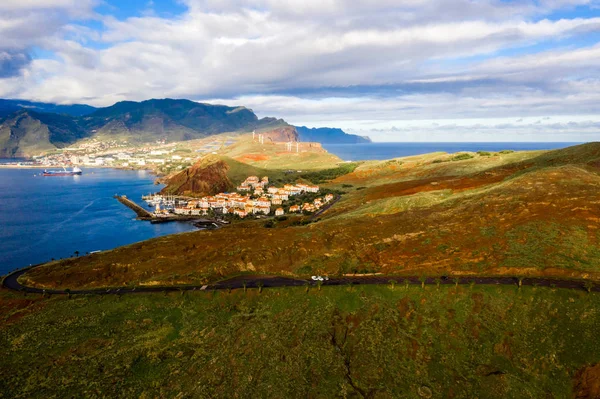 Aerial View Porto Cruz Town North Shore Madeira Island Mountain — Stock Photo, Image
