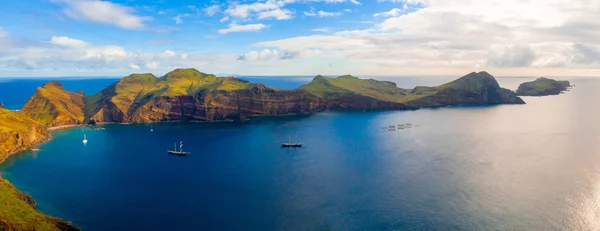 Vista Aérea Playa Salvaje Acantilados Ponta Sao Lourenco Islas Madeira — Foto de Stock