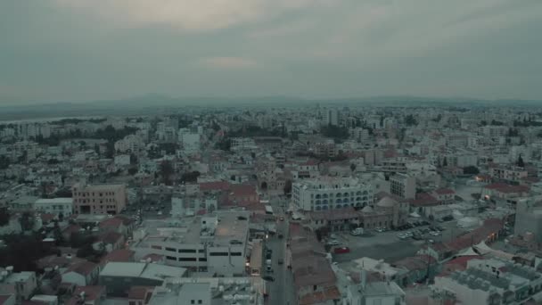 Juli 2018 Limassol Cyprus Mooie Avond Larnaca Zeezicht Luchtfoto Van — Stockvideo
