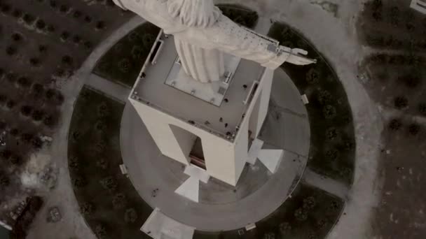 Julio 2018 Lisboa Portugal Vista Aérea Del Santuario Cristo Rey — Vídeo de stock