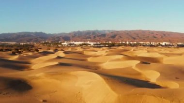 Kum tepeleri Maspalomas, Gran Canaria, Kanarya Adaları, İspanya havadan görünümü