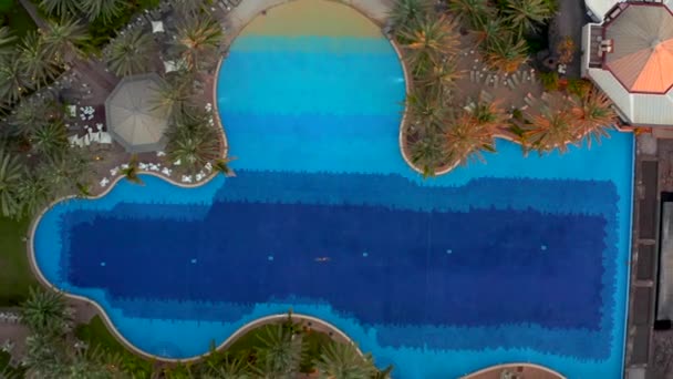 Poolblick Aus Der Luft Luxus Resort — Stockvideo