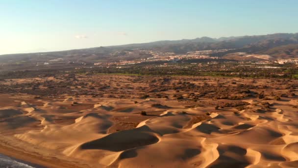 Vista Aérea Las Dunas Maspalomas Gran Canaria Islas Canarias España — Vídeos de Stock